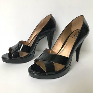 Carlos Santana Patent Leather Black Heels